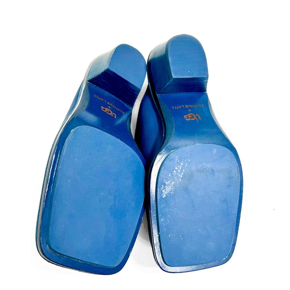 UGG + Eckhaus Latta Block Heel Cowboy Mule in Moroccan Blue 6 - Picture 15 of 16